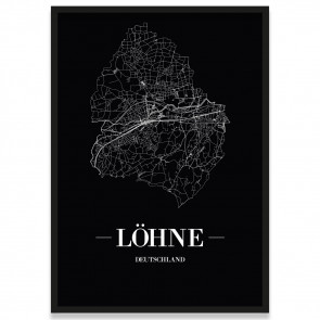 Stadtposter Löhne - black