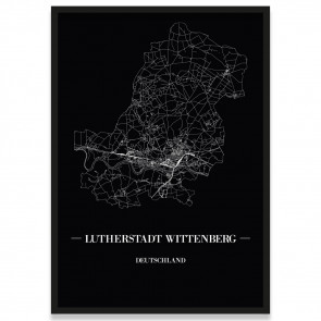 Stadtposter Lutherstadt Wittenberg - black