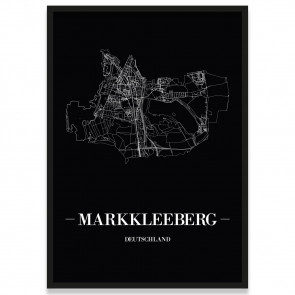 Stadtposter Markkleeberg - black