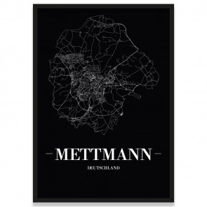 Stadtposter Mettmann - black