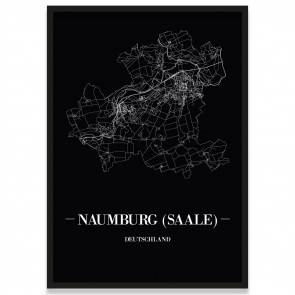 Stadtposter Naumburg (Saale) - black