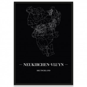 Stadtposter Neukirchen-Vluyn - black