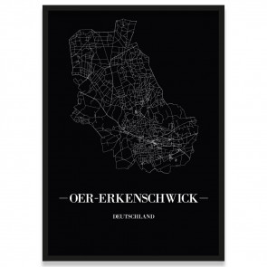 Stadtposter Oer-Erkenschwick - black