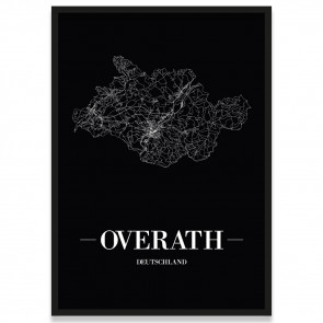 Stadtposter Overath - black