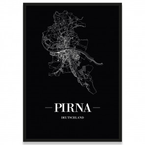 Stadtposter Pirna - black