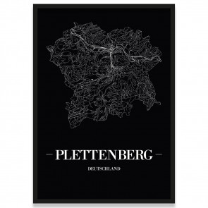 Stadtposter Plettenberg - black