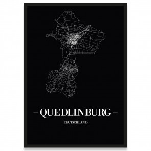 Stadtposter Quedlinburg - black