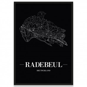 Stadtposter Radebeul - black