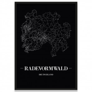 Stadtposter Radevormwald - black