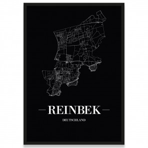 Stadtposter Reinbek - black