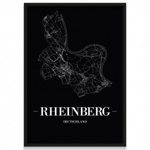 Stadtposter Rheinberg - black