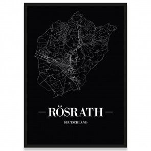 Stadtposter Rösrath - black