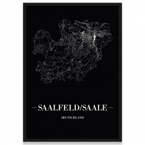 Stadtposter Saalfeld/Saale - black