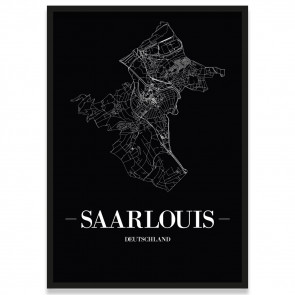 Stadtposter Saarlouis - black