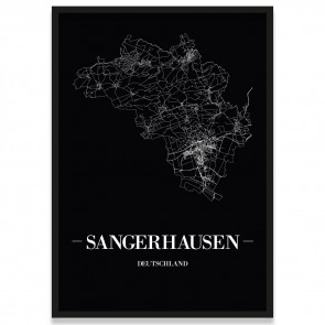 Stadtposter Sangerhausen - black