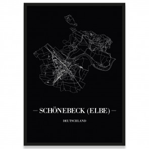 Stadtposter Schönebeck (Elbe) - black