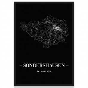 Stadtposter Sondershausen - black