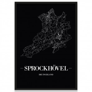 Stadtposter Sprockhövel - black