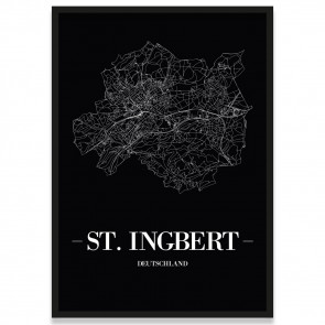 Stadtposter St. Ingbert - black