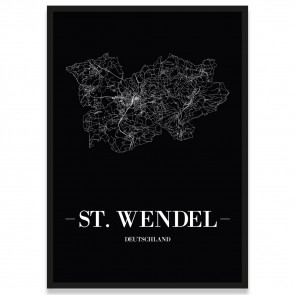 Stadtposter St. Wendel - black
