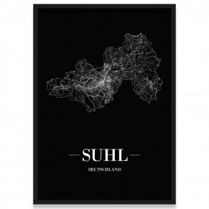 Stadtposter Suhl - black