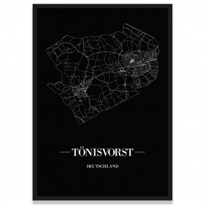 Stadtposter Tönisvorst - black