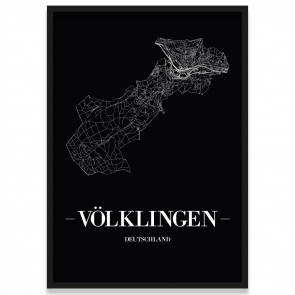 Stadtposter Völklingen - black