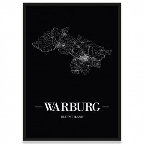 Stadtposter Warburg - black