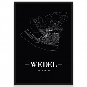 Stadtposter Wedel - black