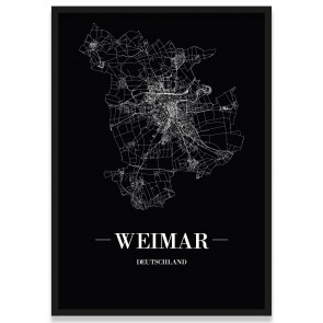 Stadtposter Weimar - black