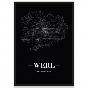 Stadtposter Werl - black