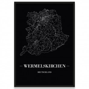 Stadtposter Wermelskirchen - black