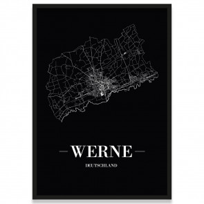 Stadtposter Werne - black