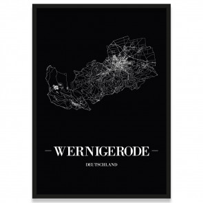 Stadtposter Wernigerode - black