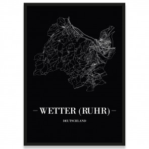 Stadtposter Wetter (Ruhr)- black