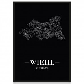 Stadtposter Wiehl Black