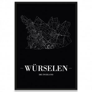 Stadtposter Würselen Black