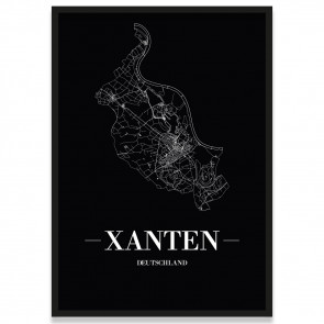 Stadtposter Xanten - black