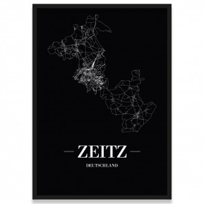 Stadtposter Zeitz - black