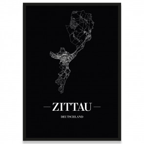 Stadtposter Zittau Black