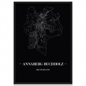 Stadtposter Annaberg-Buchholz Black