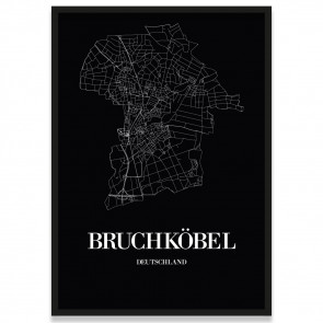 Stadtposter Bruchköbel Black