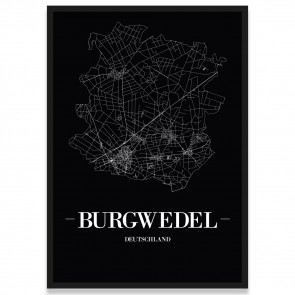 Stadtposter Burgwedel Black