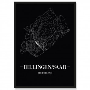 Stadtposter Drillingen/Saar Black