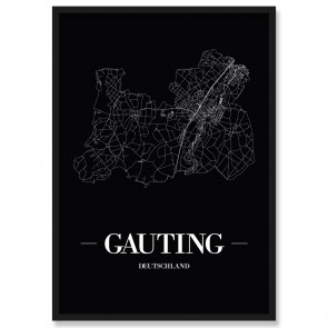 Stadtposter Gauting Black