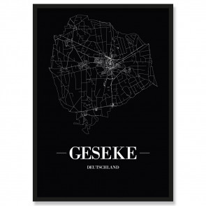 Stadtposter Geseke Black