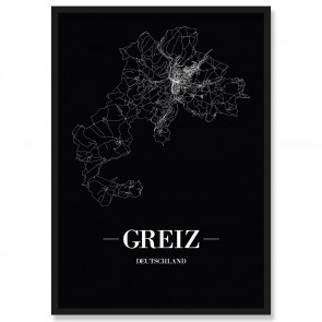 Stadtposter Greiz Black