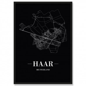 Stadtposter Haar Black