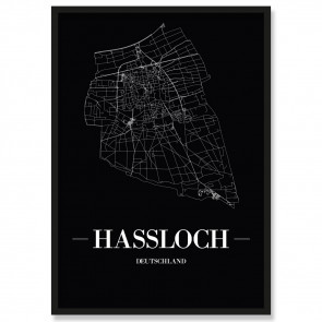 Stadtposter Haßloch Black