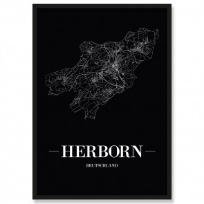 Stadtposter Herborn Black